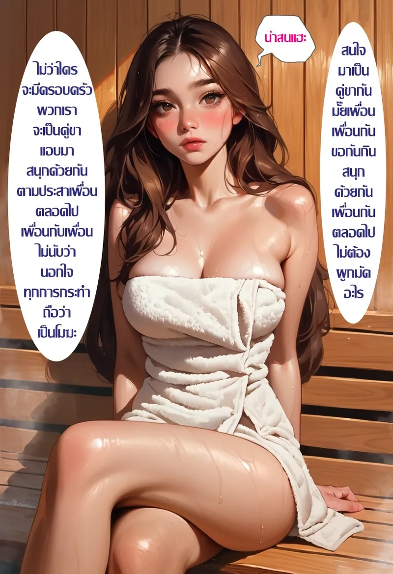โดจิน สาวดุ้นกับลุงขี้เมา ณ ห้องซาวน่า – ลุคใหม่หลังแปลงเพศ แปลไทย